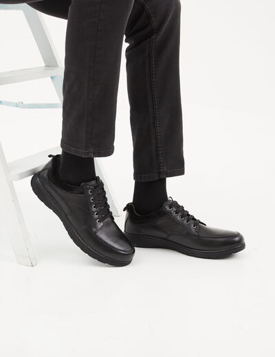 Derbies à lacets en cuir noir homme