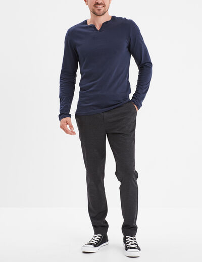 Pantalon chino slim noir homme