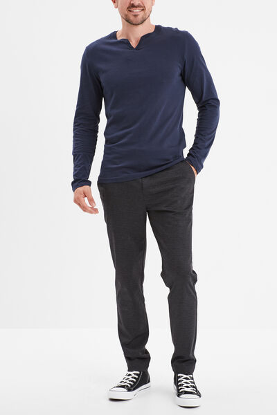 Pantalon chino slim noir homme