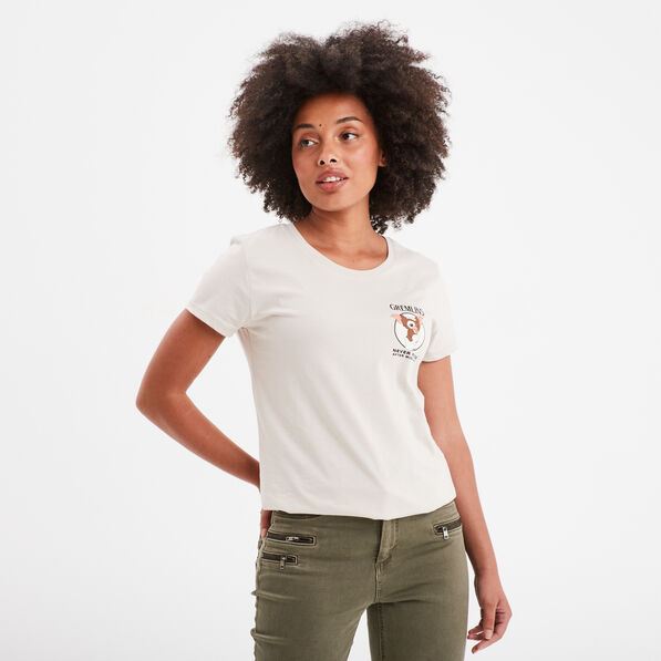 T-shirt manches courtes coton Gremlins sable femme