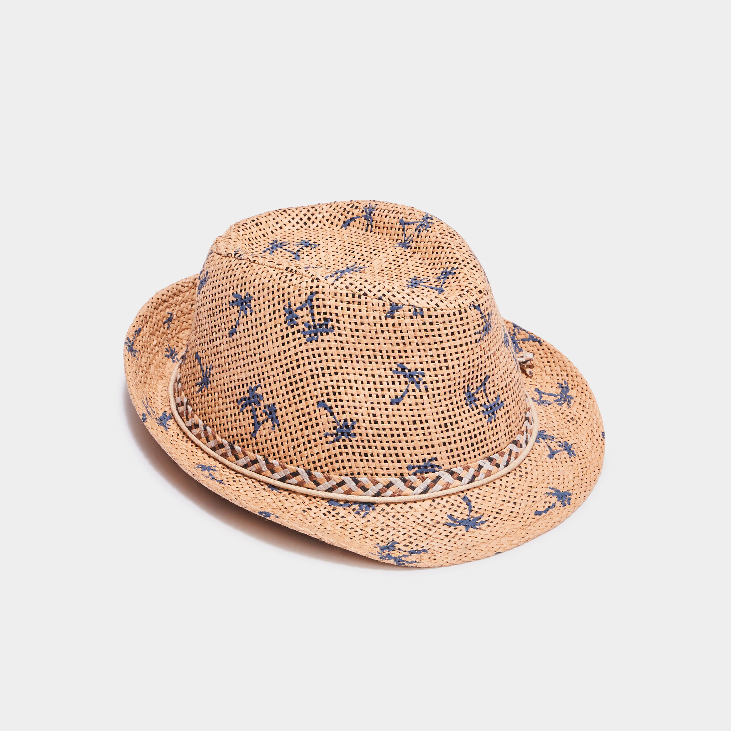 Chapeau tressé marron bébé