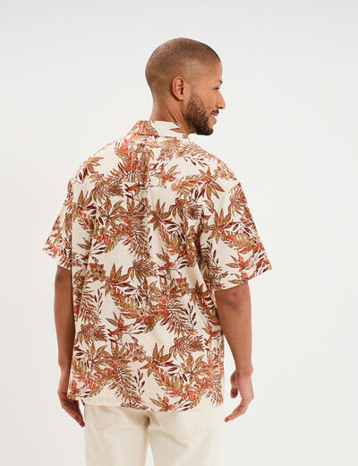 Chemise en coton manches courtes multicolore homme