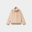 Veste fausse fourrure col montant beige femme