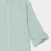 Chemise gaze coton manches retroussables vert kaki garçon