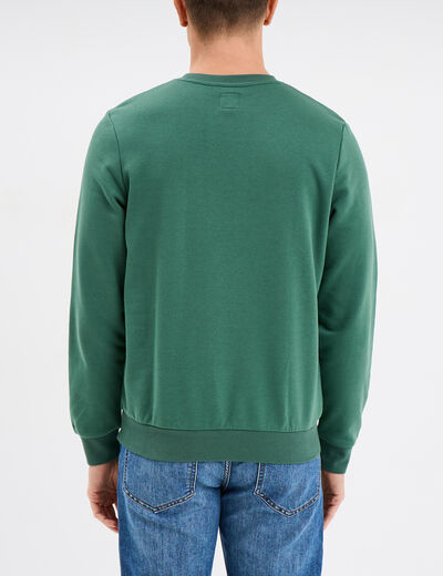 Sweat molleton col rond vert menthe homme