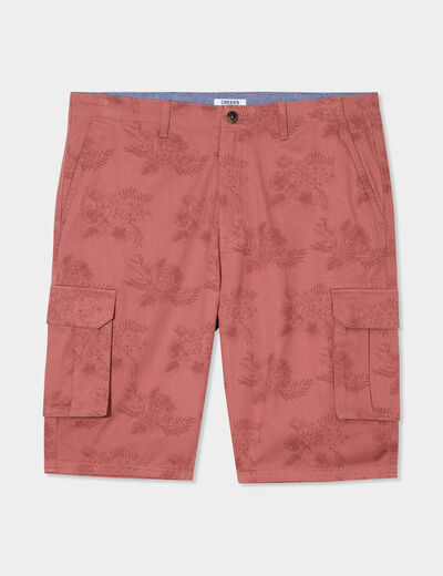 Bermuda cargo coton vieux rose homme