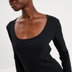 T-shirt coton stretch manches longues noir femme