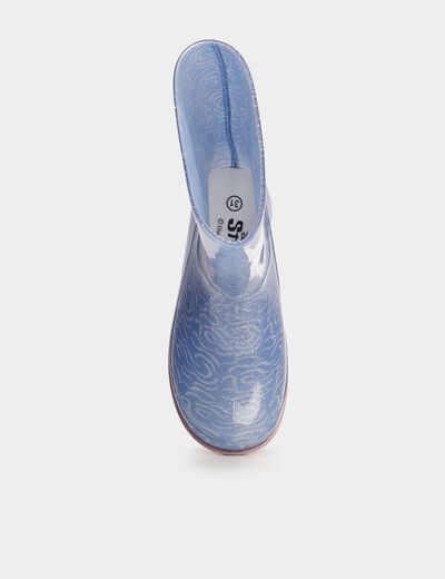 Bottes de pluie paillettes Stitch bleu fille