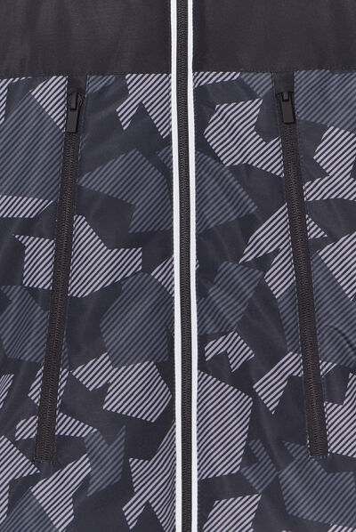 Manteau zippé à capuche noir garçon
