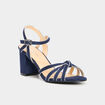 Sandales &agrave; talons effet su&eacute;dine bleu marine femme