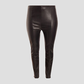 Pantalon skinny simili cuir noir femme grande taille