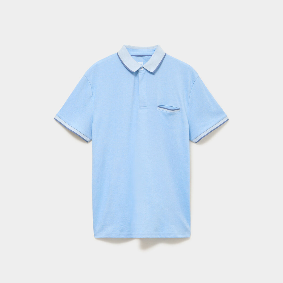 Polo manches courtes coupe droite bleu homme