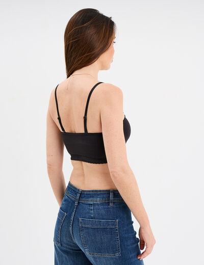 Soutien-gorge bandeau bretelle amovible noir femme