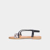 Sandales d&eacute;tails foulard tress&eacute;s noir femme