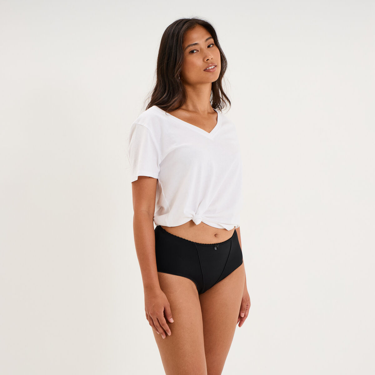 Culotte taille haute noir femme