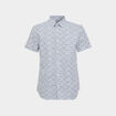 Chemise droite manches courtes coton blanc homme