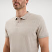 Polo textur&eacute; manches courtes gris clair homme