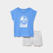 Ensemble pyjama short coton majoritaire bleu electrique femme