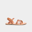 Sandales en cuir marron femme