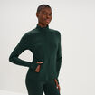 Veste de sport ajust&eacute;e avec fermeture vert fonc&eacute; femme