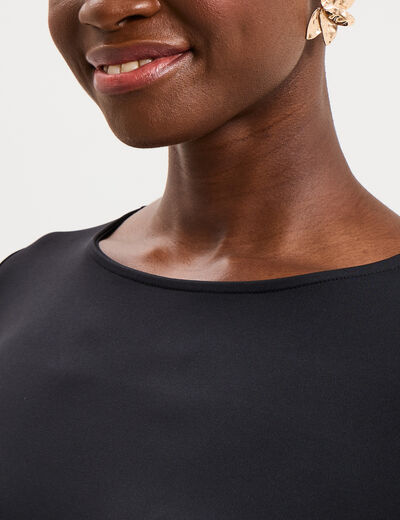 Body ajust&eacute; manches longues noir femme