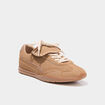 Tennis su&eacute;dine languettes amovibles marron femme