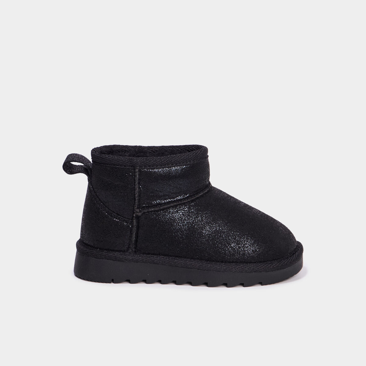 Bottines fourr&eacute;es plates noir fille