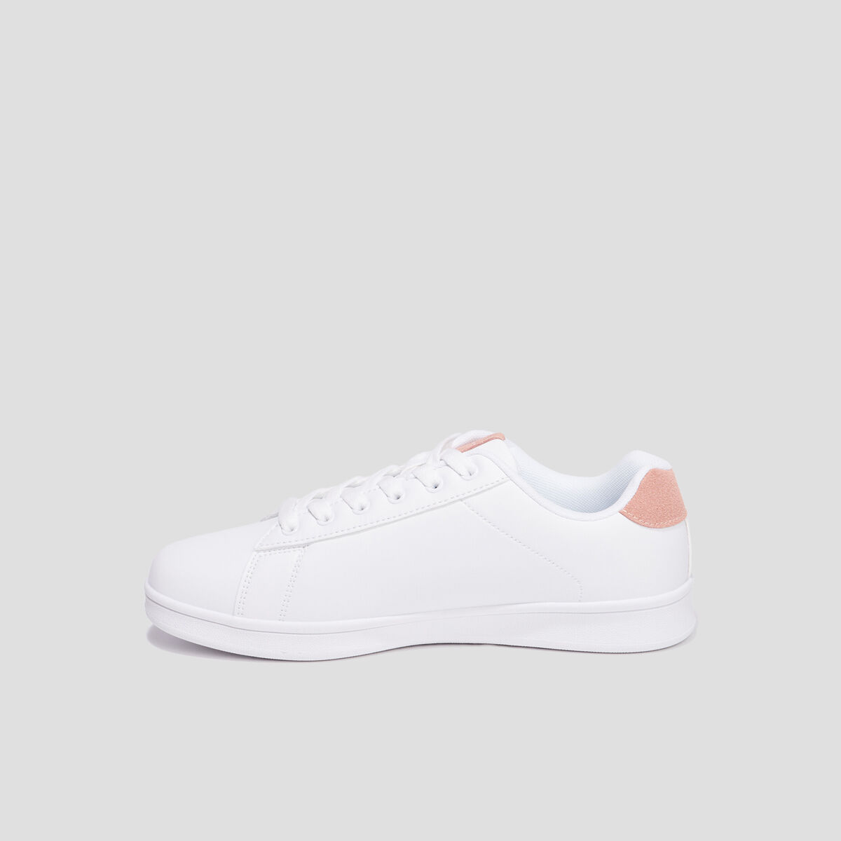 Tennis basses &agrave; lacets bout rond rose femme
