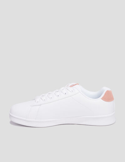 Tennis basses &agrave; lacets bout rond rose femme