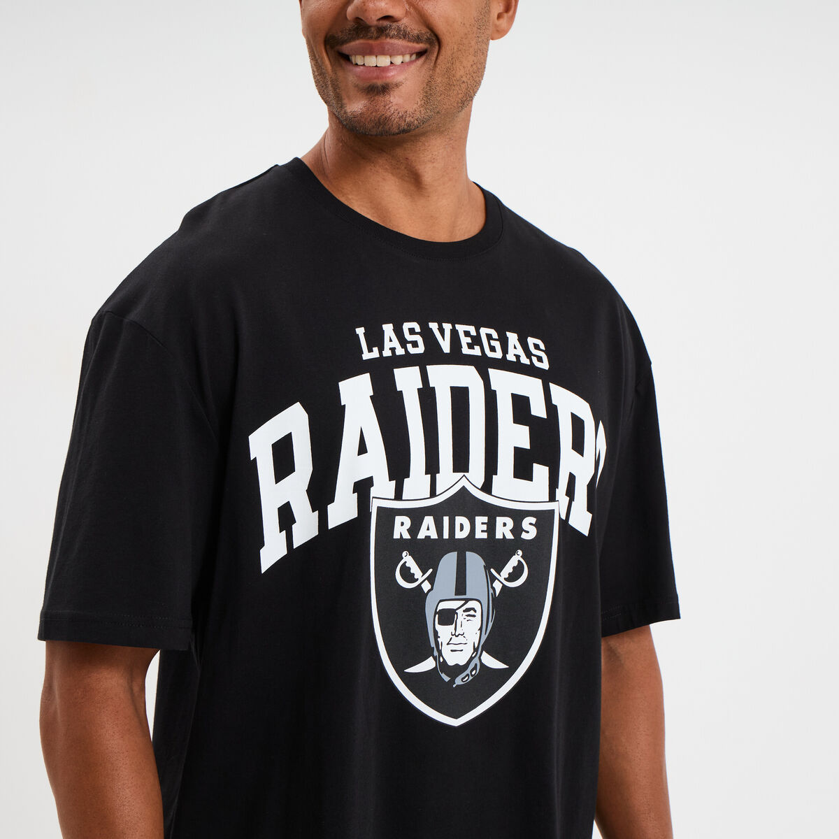 T-shirt manches courtes coton NFL noir homme
