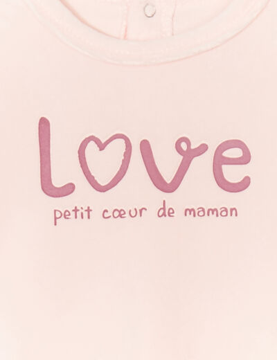 Dors-bien manches longues boutonn&eacute; rose clair b&eacute;b&eacute;