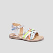 Sandales brides croisées en cuir Creeks multicolore fille