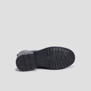 Bottines zippées en cuir noir fille