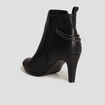 Bottines d&eacute;tails cha&icirc;nes &agrave; talons noir femme