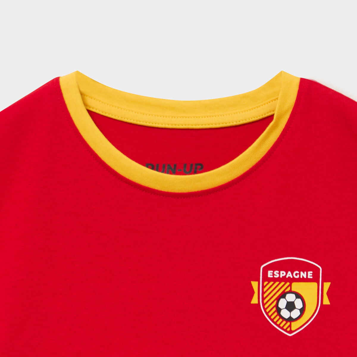 T-shirt maillot de football Espagne rouge gar&ccedil;on