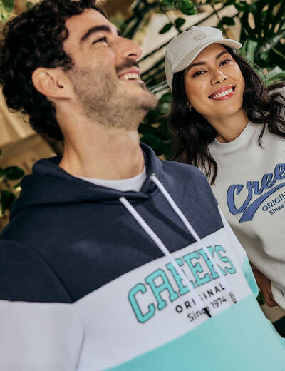 Sweat à capuche hoodie Creeks bleu turquoise homme