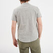 Chemise col mao manches courtes vert kaki homme