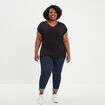 T-shirt col V dentelle noir femme grande taille