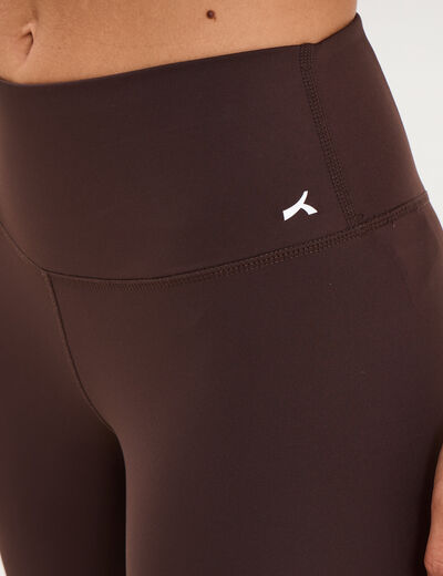 Legging de sport gainant taille haute marron fonc&eacute; femme