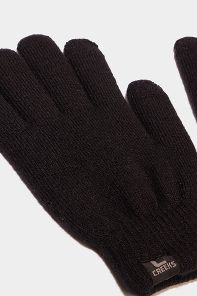 Gants doubl&eacute;s noir homme