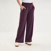 Pantalon de jogging large molletonn&eacute; violet fonc&eacute; femme