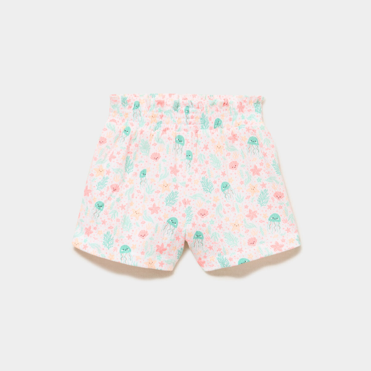 Lot 2 shorts tailles &eacute;lastiqu&eacute;es blanc b&eacute;b&eacute; fille