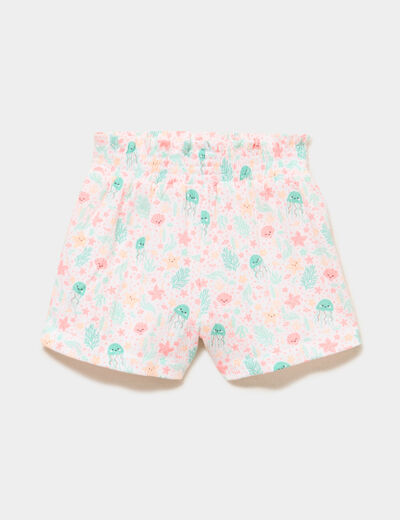 Lot 2 shorts tailles &eacute;lastiqu&eacute;es blanc b&eacute;b&eacute; fille
