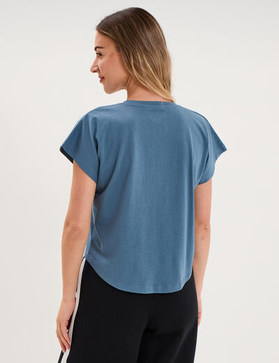 T-shirt manches courtes coton Kappa bleu femme