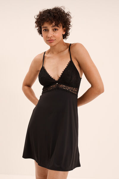 Nuisette avec dentelle noir femme