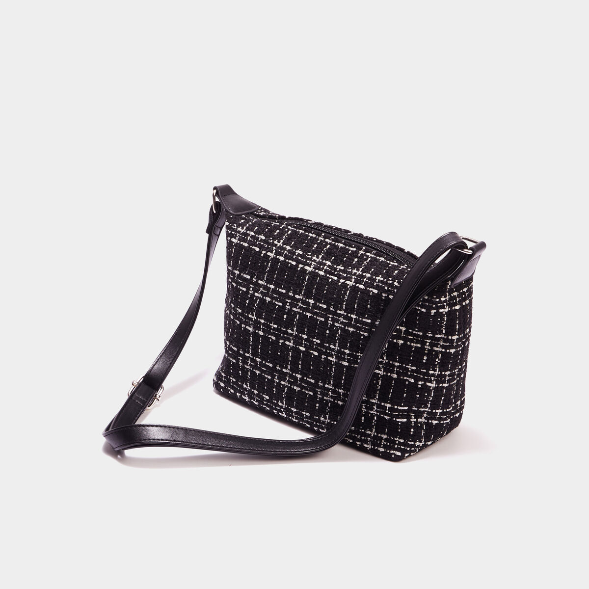 Sac en bandoulière avec pampilles noir femme