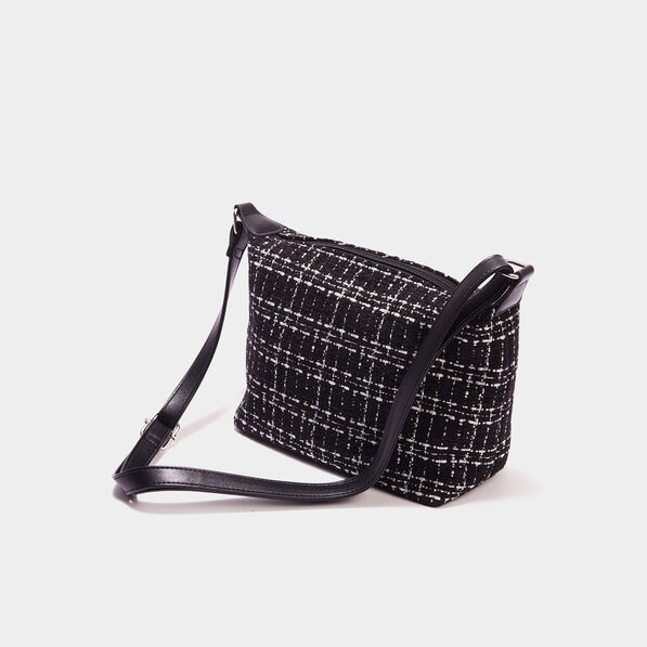 Sac en bandoulière avec pampilles noir femme