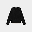 Pull droit &agrave; sequins et col en V noir femme