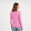 Pull col en V manches longues rose femme