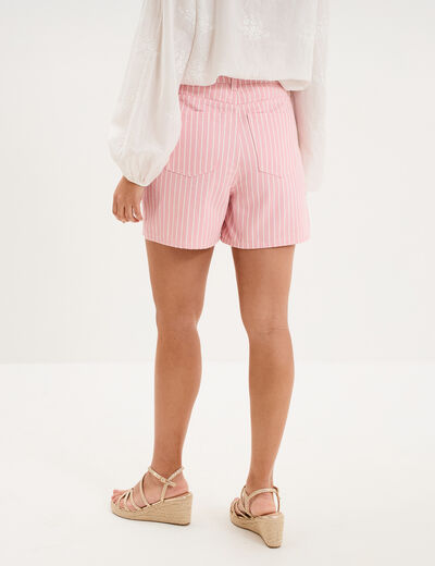 Short mom coton rose clair femme